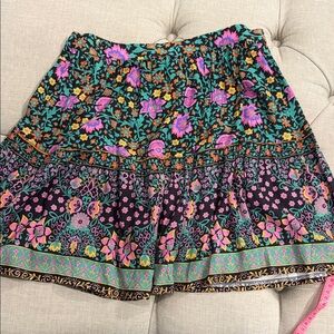 Spell Black and Purple Floral Skirt